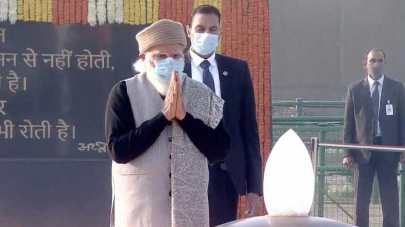 PM Modi pays tribute to Atal Bihari Vajpayee PM Modi pays tribute to Atal Bihari Vajpayee