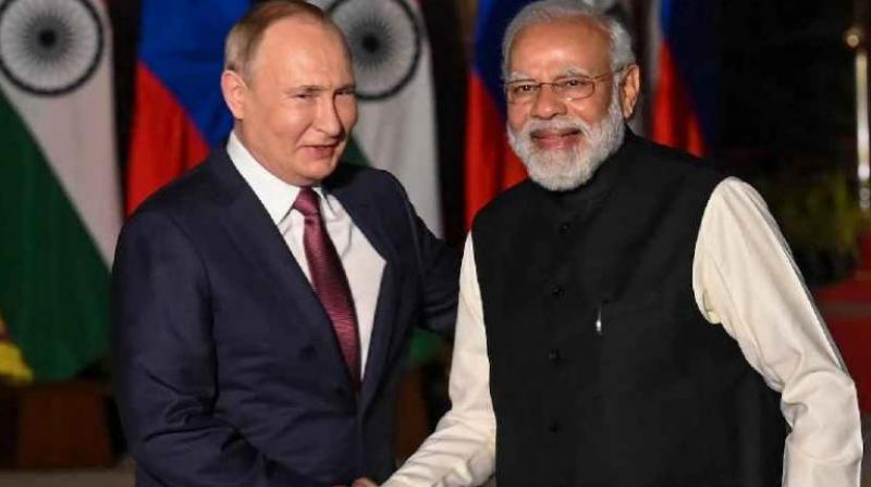 Russian President Putin with PM Modi