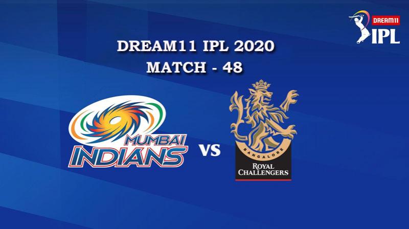 MI VS RCB  Match 48, DREAM11 IPL 2020, T-20 Match