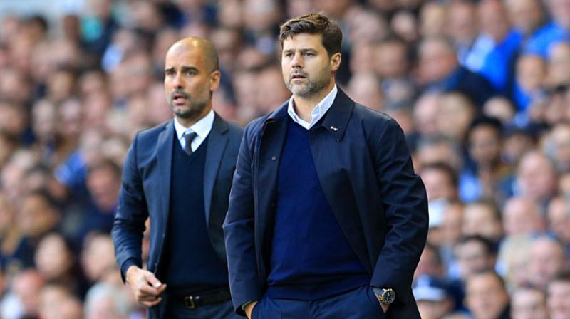 Pep Guardiola and Mauricio Pochettino Pep Guardiola and Mauricio Pochettino