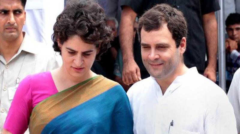  Rahul Gandhi and his sister Priyanka Vadra 
