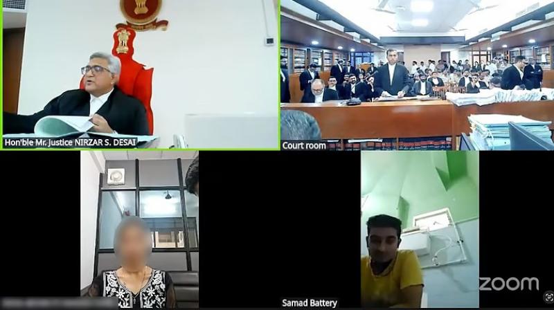 Man Attends Gujarat High Court Proceedings from Toilet Seat; Video Goes Viral (Image Courtesy: Bar and Bench) Man Attends Gujarat High Court Proceedings from Toilet Seat; Video Goes Viral (Image Courtesy: Bar and Bench)
