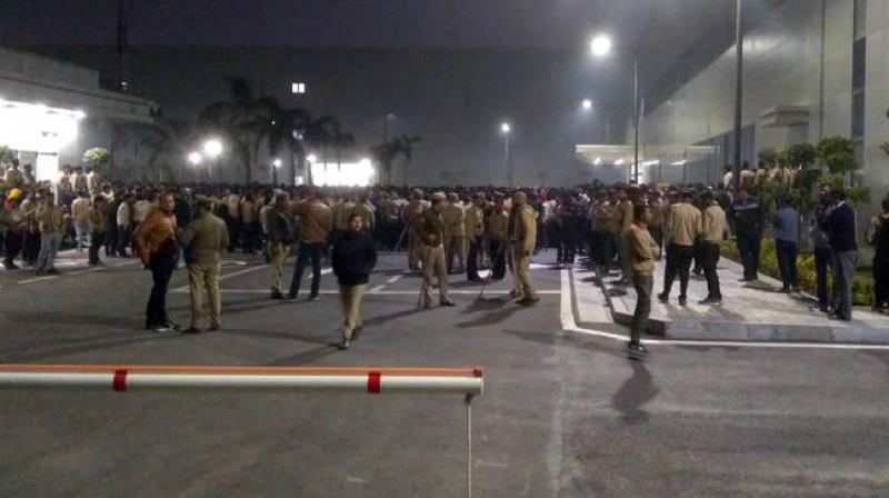 Workers stage protest at Samsung's Noida plant