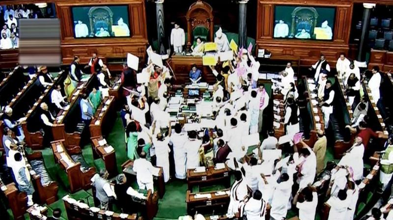 Opposition members raise slogans against Jayant Sinha Opposition members raise slogans against Jayant Sinha