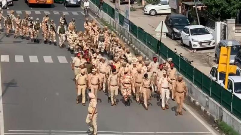 Police conducted Flag march in all districts of Punjab