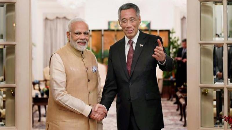 Prime Minister Narendra Modi and his Singaporean counterpart Lee Hsien Loong Prime Minister Narendra Modi and his Singaporean counterpart Lee Hsien Loong