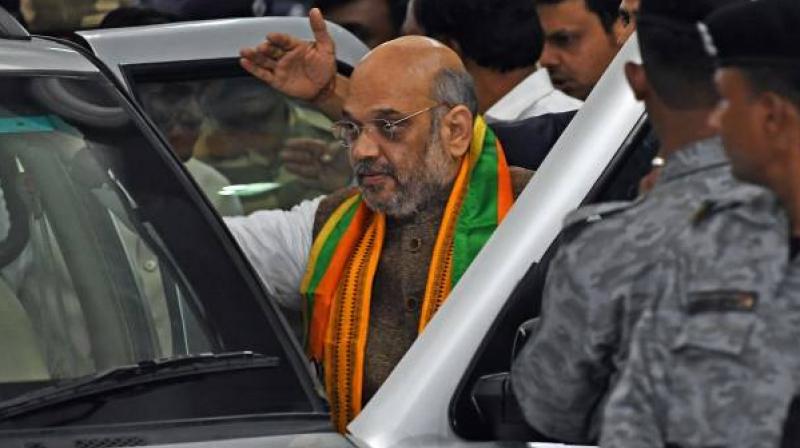 Amit Shah arrives in Mumbai for day-long visit