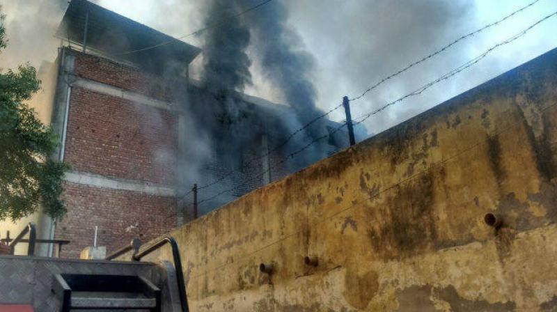 Fire broke out at a paint godown in west Delhi Fire broke out at a paint godown in west Delhi