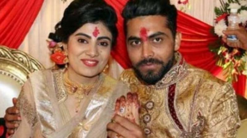 Ravindra Jadeja with wife