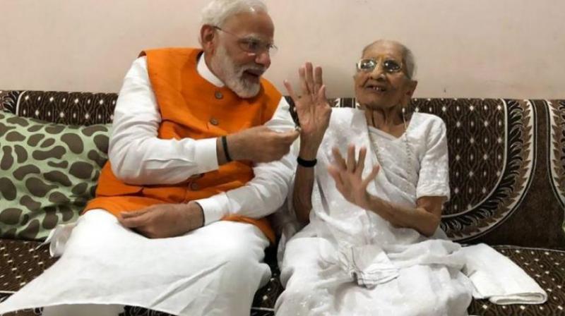 PM Modi with his mother PM Modi with his mother