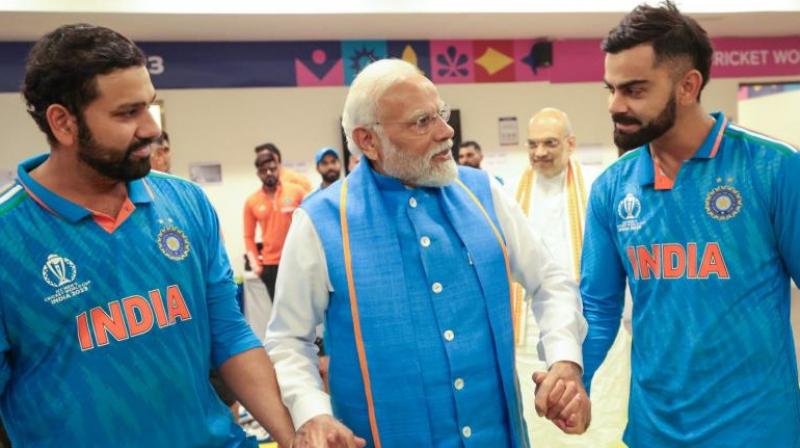 PM Modi in Team India's Dressing Room Full Video