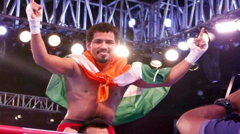 Neeraj Goyat wins first bout after getting new promoters Neeraj Goyat wins first bout after getting new promoters