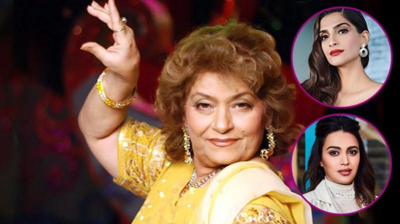 Swara Bhaskar, Sonam Kapoor and Saroj Khan Swara Bhaskar, Sonam Kapoor and Saroj Khan