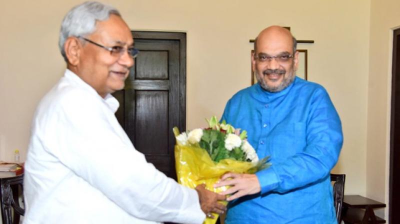 Amit Shah meets Nitish Kumar Amit Shah meets Nitish Kumar