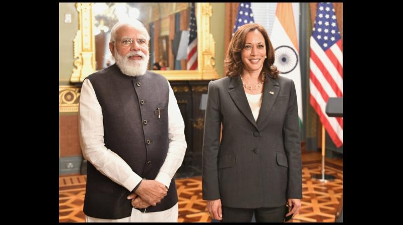 PM MODI'S MEETING WITH THE VICE PRESIDENT OF UNITED STATES KAMALA HARRIS PM MODI'S MEETING WITH THE VICE PRESIDENT OF UNITED STATES KAMALA HARRIS