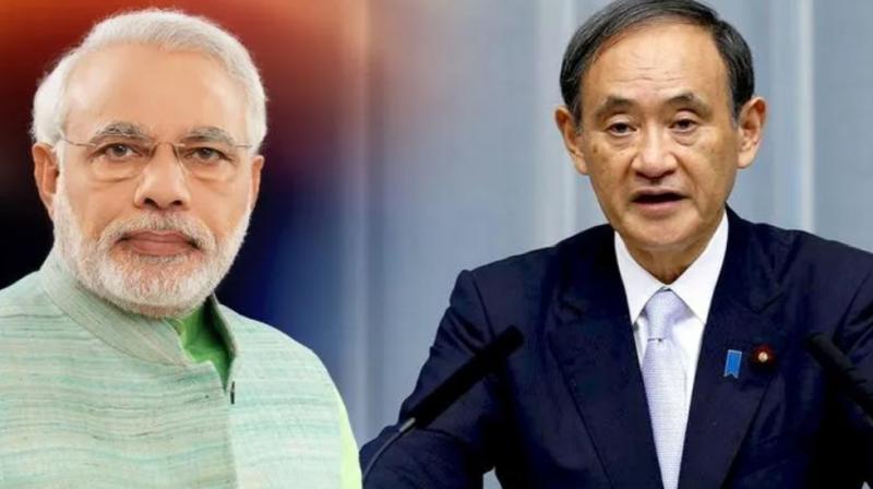 PM H.E. SUGA YOSHIHIDE OF JAPAN METS PM NARENDRA MODI PM H.E. SUGA YOSHIHIDE OF JAPAN METS PM NARENDRA MODI