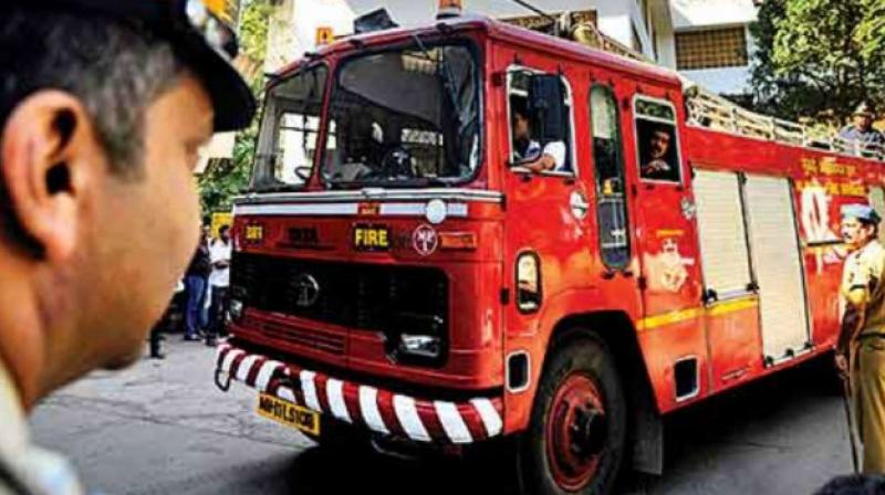 Eight fire fighting engines and three jumbo tankers were rushed