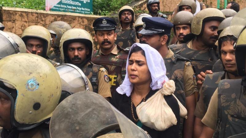 A woman reporter from Hyderabad began trekking to Sabarimala hill A woman reporter from Hyderabad began trekking to Sabarimala hill