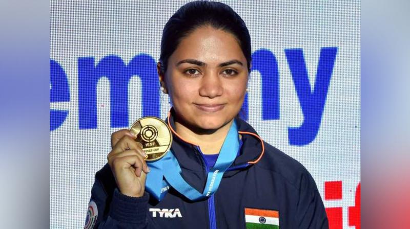 Apurvi Chandela claims gold with world record