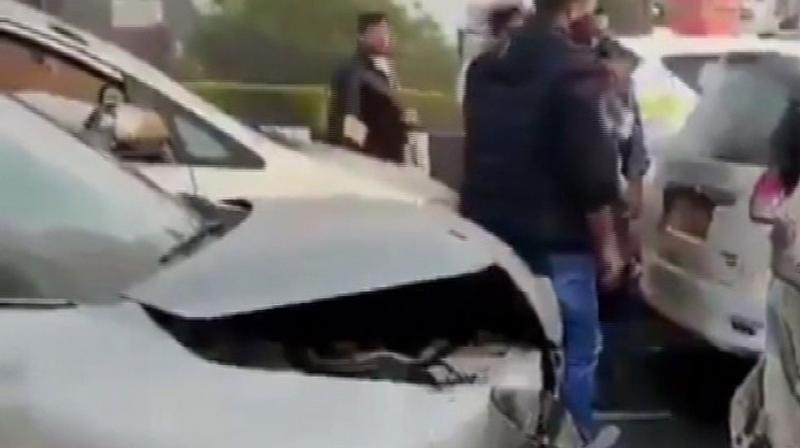 Vehicles collide Vehicles collide