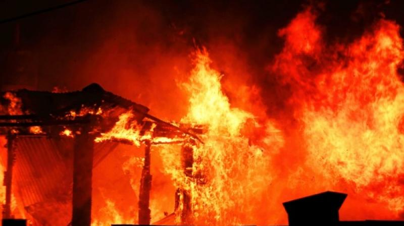 A fire destroyed at least 10 warehouses A fire destroyed at least 10 warehouses