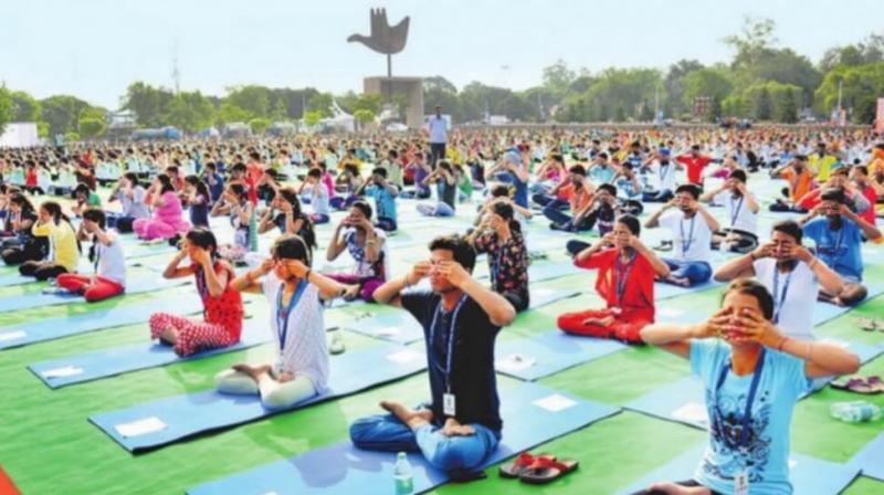 Celebrating International Yoga Day in Chandigarh Celebrating International Yoga Day in Chandigarh