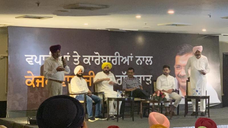 DELHI CM ARVIND KEJRIWAL ALONG WITH BHAGWANT MANN IN LUDHIANA