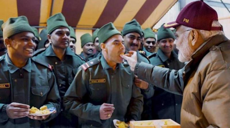 PM celebrates Diwali with soldiers PM celebrates Diwali with soldiers