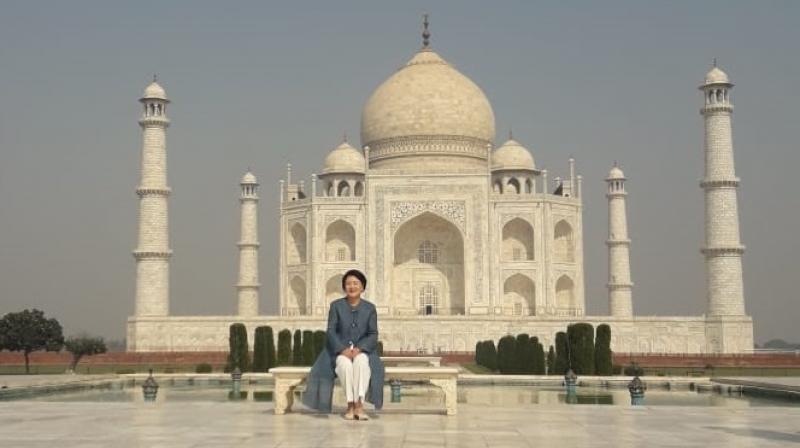 S Korea first lady visits Taj Mahal S Korea first lady visits Taj Mahal