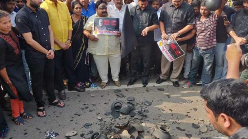 TDP protest Modi's visit to Andhra Pradesh