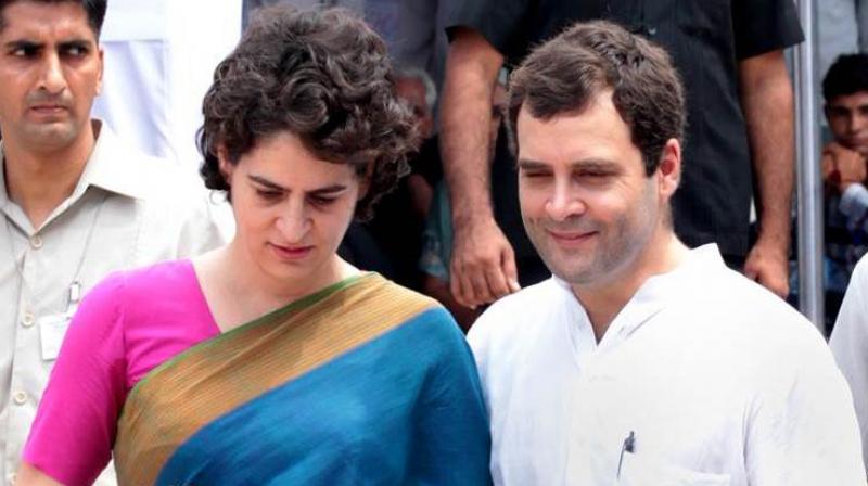 Priyanka Gandhi Vadra and Rahul Gandhi