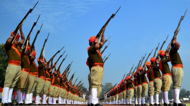 Traditional 21-Gun Salute at R-Day Parade