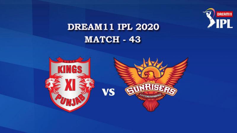KXIP VS SRH  Match 43, DREAM11 IPL 2020, T-20 Match