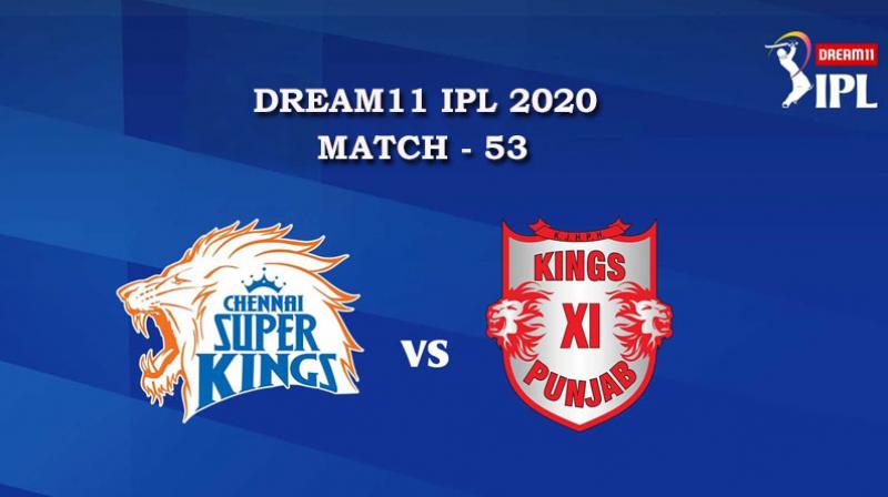 CSK VS KXIP  Match 53, DREAM11 IPL 2020, T-20 Match