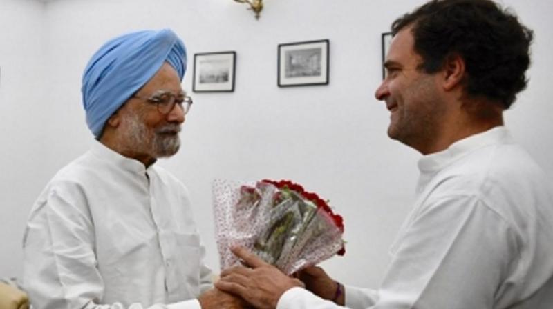 Manmohan Singh and Rahul Gandhi