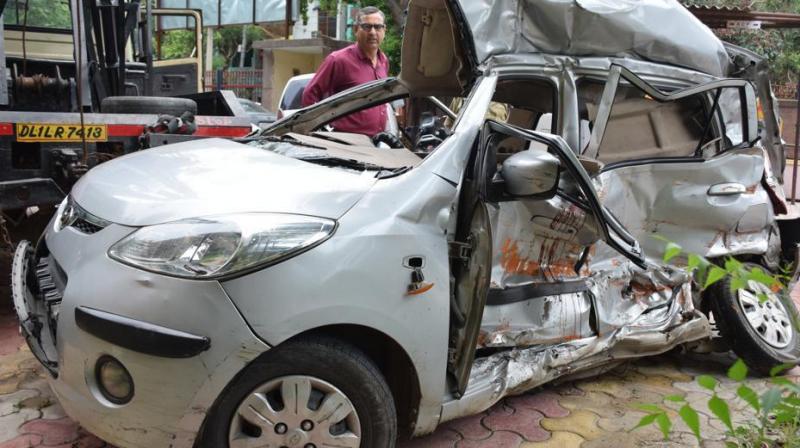 Woman, grandson killed as car gets crushed between buses Woman, grandson killed as car gets crushed between buses