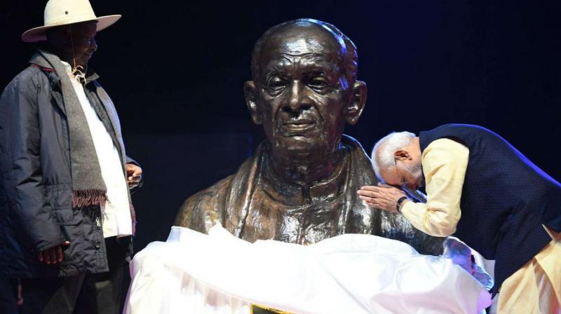 PM unveils bust of Sardar Patel at diaspora event in Kampala PM unveils bust of Sardar Patel at diaspora event in Kampala