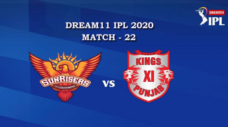 SRH VS KXIP  Match 22, DREAM11 IPL 2020, T-20 Match