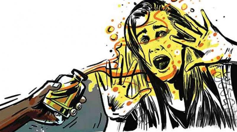 Woman injured in acid attack Woman injured in acid attack