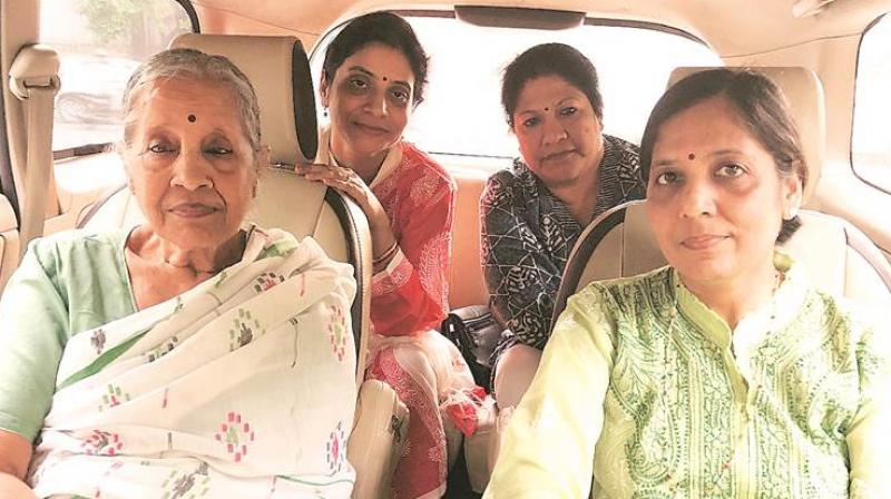Along with Sunita and Kejriwal's mother, the wives of Sisodia and Jain Along with Sunita and Kejriwal's mother, the wives of Sisodia and Jain