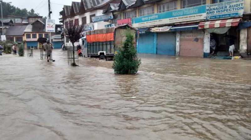Heavy rains today lashed Jammu