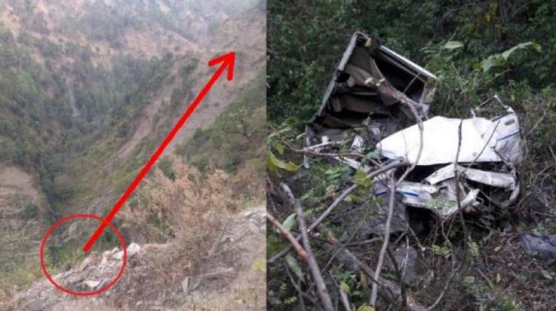 Car falls into gorge in Champawat Car falls into gorge in Champawat