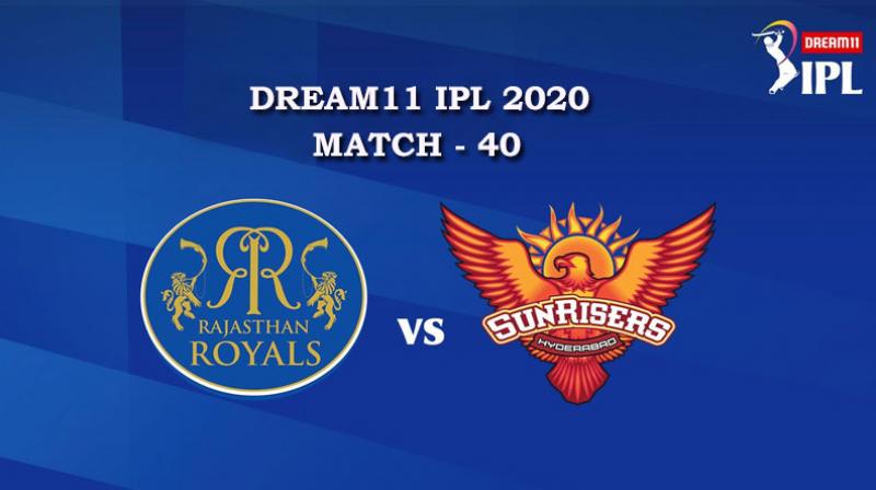 RR VS SRH  Match 40, DREAM11 IPL 2020, T-20 Match