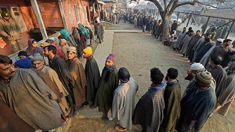 Voting for panchayat polls Voting for panchayat polls