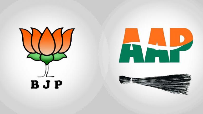 AAP, BJP locks horns AAP, BJP locks horns
