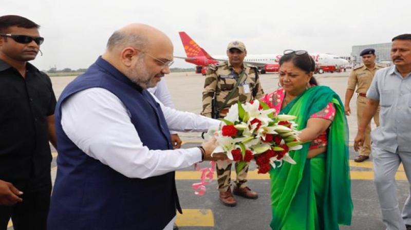 Amit Shah arrives in Jaipur