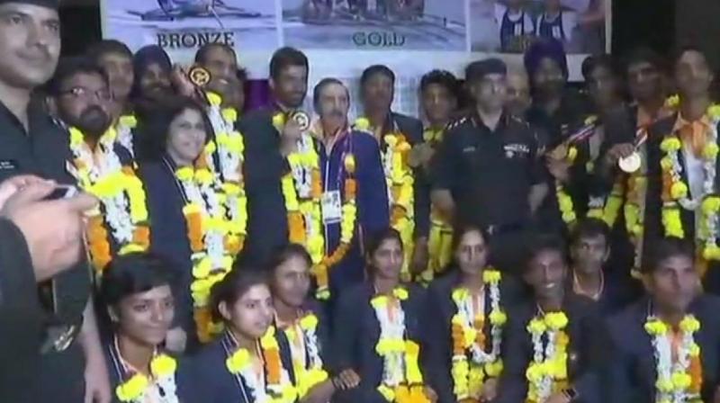 Indian Army gives warm welcome to rowing contingent