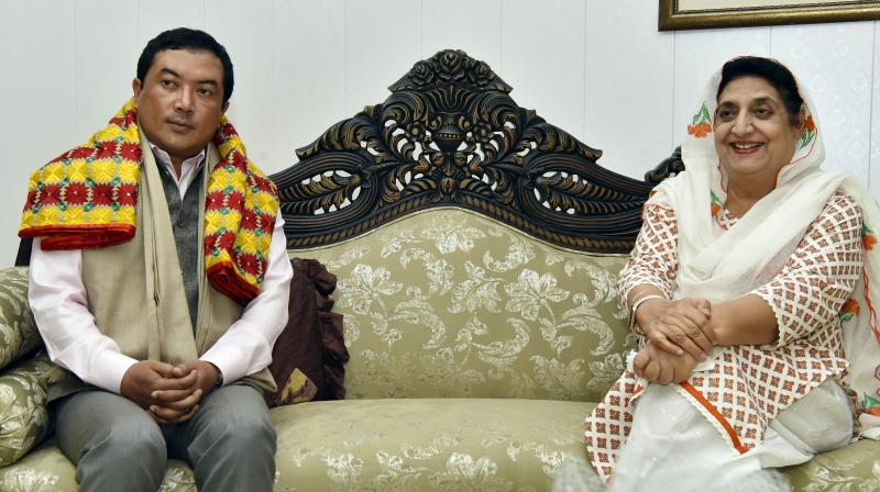 Rajinder Kaur Bhattal with Lambor Malngiang