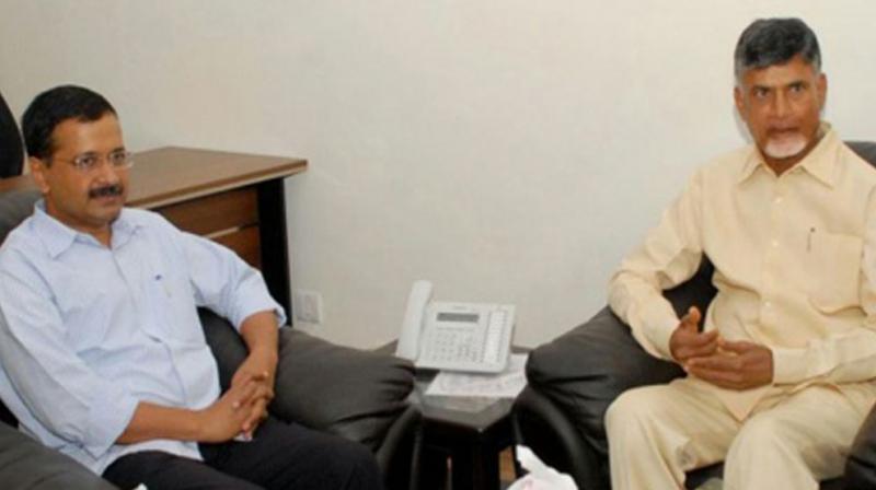 Kejriwal meets Andhra Pradesh CM Kejriwal meets Andhra Pradesh CM