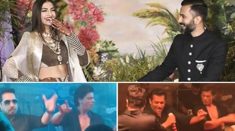 Shah Rukh, Salman's dance at Sonam Kapoor's reception goes viral Shah Rukh, Salman's dance at Sonam Kapoor's reception goes viral
